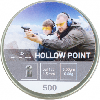 Пуля пневматическая BORNER HOLLOW POINT 4,5мм, 0,58гр (500 шт.)